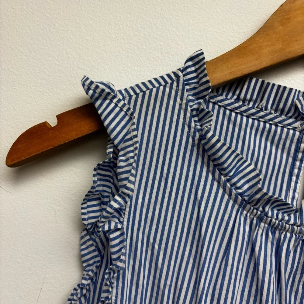 J. Crew Tiered Midi Ruffle Dress Stripe